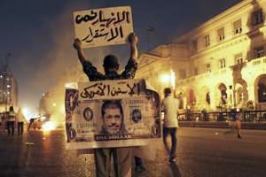 Des opposants au régime, le 6 avril, au Caire. © Reuters