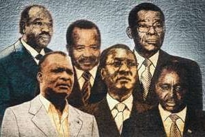 Les six chefs d’État de la Cemac. © Jeune Afrique