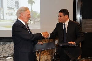 Othman Benjelloun lors de la signature de la convention de partenariat. DR
