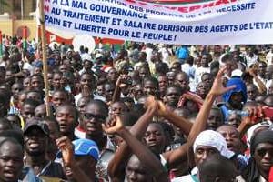 Manifestation contre la « vie chère » organisée le 20 juillet 2013 à Ouagadougou. © AFP