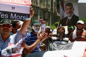 Des partisans des Frères musulmans au Caire, le 17 juillet 2013 © AFP