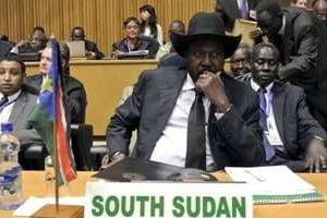 Salva Kiir au Conseil de paix et de sécurité de l’UA à Addis Abeba, le 25 janvier 2013. © AFP