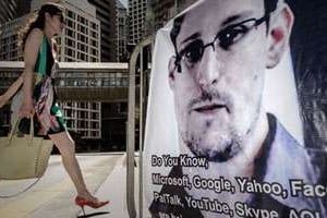 Une affiche de soutien à Edward Snowden à Hong-Kong. © Reuters