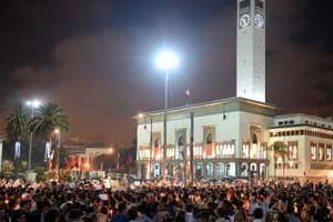 Manifestation à Casablanca, le 6 août, contre la grâce accordée à Daniel Galvan Vina. © AFP
