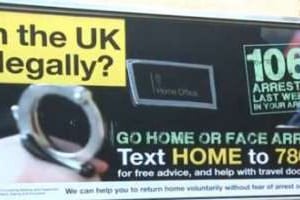 La campagne publicitaire du gouvernement britannique adressée aux immigrés clandestins. © AFP