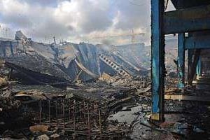 Les ruines de l’aéroport incendié de Nairobi, au Kenya, le 8 août 2013. © AFP