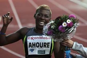 Murielle Ahouré, médaille d’argent du 100 m dames. © AFP