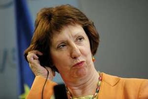 La chef de la diplomatie de l’UE, Catherine Ashton, le 10 juillet 2013 à Pristina © AFP