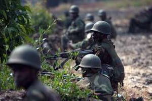 L’armée congolaise et le M23 s’affrontent à Kibati, près de Goma. © AFP
