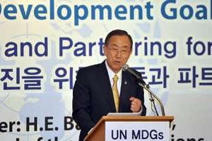 Ban Ki-moon, à Séoul le 23 août 2013. © AFP