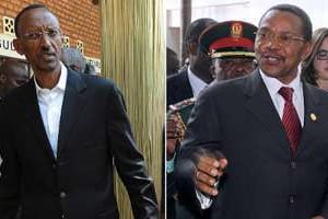 Le Rwandais Paul Kagame et le Tanzanien Jakaya Kikwete © Montage/AFP