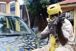 Un combattant de l’ex-rébellion Séléka à Bangui le 25 juillet 2013. © AFP/Xavier Bourgeois