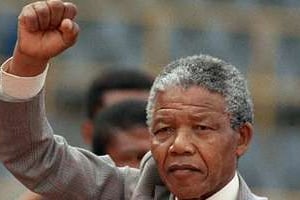 Nelson Mandela, le 25 février 1990. © AFP