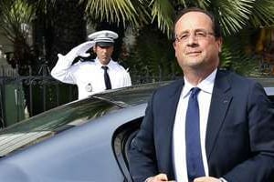 François Hollande arrive aux Jeux de la Francophonie, le 7 septembre 2013, à Nice. © AFP
