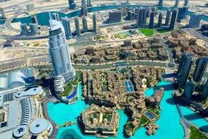 Vue du Dubaï du haut de Burj Khalifa, le building le plus haut du monde. © URSULA DUREN/AFP