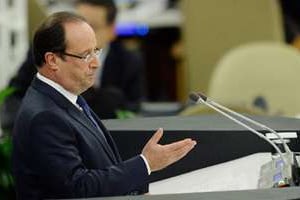 François Hollande, le 24 septembre à la tribune de l’ONU. © AFP
