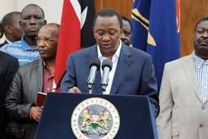 Le président kényan, Uhuru Kenyatta, à Nairobi, le 22 septembre 2013. © AFP