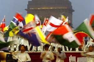 Les drapeaux des pays membres du Commonwealth. © AFP