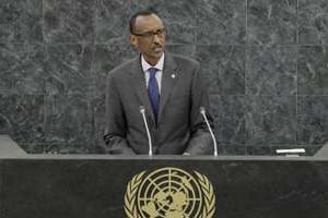 Le président rwandais à New York, le 25 septembre 2013 à New York devant l’Assemblée générale © AFP