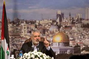 Le chef du gouvernement du Hamas à Gaza, Ismaïl Haniyeh, le 19 octobre 2013 à Gaza. © Mahmud Hams/AFP