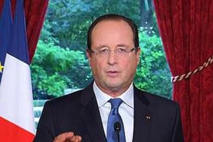 Capture vidéo de François Hollande à l’Elysée, le 19 octobre 2013. © AFP