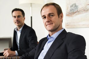Philippe de Moerloose (à droite), le patron et fondateur de SDA, et Michaël Delvaux forment un tandem solide. © Colin Delfosse/JA