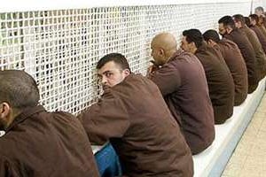 Détenus palestiniens dans la prison d’Ayalon, à Ramla, au sud-est de Tel-Aviv. © AFP