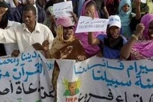 Une manifestation organisée par l’Initiative pour la résurgence du mouvement abolitionniste en Mauritanie (IRA). © Reuters
