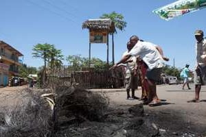 Le lieu où une meute a lynché et brûlé un Malgache sur l’île de Nosy Be, le 3 octobre 2013. © AFP