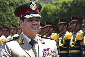 Le général Abdel Fattah al-Sissi fait l’objet d’un véritable culte de la personnalité. © Jim Watson/AP/Sipa