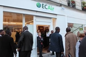L’agence commerciale de la compagnie aérienne ECAir à Paris. © ECAir