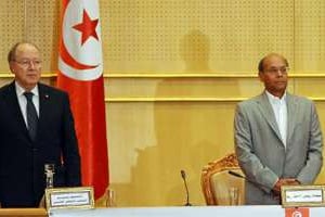 Moncef Marzouki (d) et Mustapha Ben Jafar. © AFP