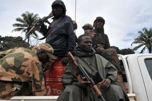 Des éléments de l’ex-Séléka à Bangassou, le 8 octobre. © AFP