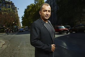 Karim Oumnia, créateur de la chaussure Baliston et de Glaglashoes, Paris à l’Hotel Lutetia. Le 5 septembre 2013. France, Paris © Bruno Lévy/J.A.