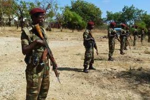 Des troupes éthiopiennes patrouillent à Baidoa, dans le sud-ouest de la Somalie. © JENNY VAUGHAN / AFP