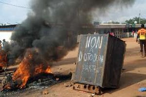 Manifestation à Bangui, le 17 novembre. © AFP