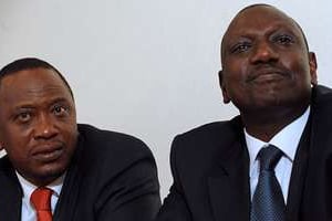 Uhuru Kenyatta et William Ruto, président et vice-président kényans. © AFP