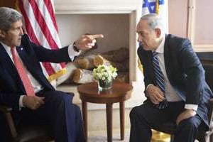 John Kerry (à g.) et Benyamin Netanyahou, le 6 novembre, à Jérusalem. © Heidi Levine/Newscom/Sipa