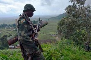 Un soldat congolais à Chanzu, dans la province du Nord-Kivu. © AFP