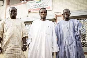 Kaaw Touré, Samba Thiam et Ibrahima Mifo, des Flam, à Nouakchott. © Laurent Prieur pour J.A.