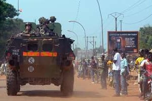 Des sodats français le 29 novembre 2013 à Bangui. © AFP