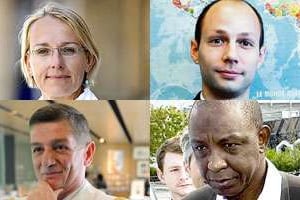 Le Gal, Melonio, Puga et N’Jim, les 4 « conseillers Afrique » les plus influents. © DR ; Sipa ; AFP