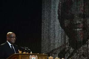 Le président Jacob Zuma lors des obsèques de Nelson Mandela, le 15 décembre. © AFP