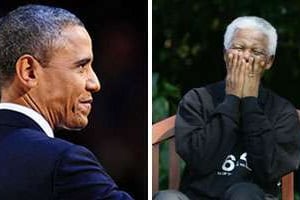 Barack Obama et Nelson Mandela. © AFP/Montage JA