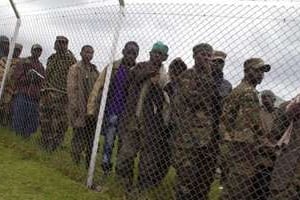 Les ex-combattants du M23 regroupés près de Rugwerero, à 500 km de Kampala, le 8 novembre. © AFP