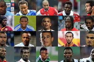 Vingt des principaux joueurs africains de l’année 2013. © AFP/Montage JA