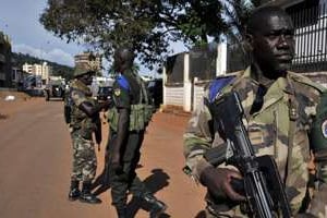 Des soldats de la Fomac, le 7 octobre 2013, à Bangui (Centrafrique). © Issouf Sanogo/AFP