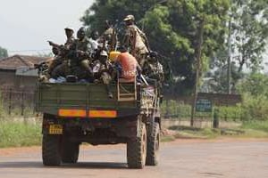 Soldats tchadiens, le 22 décembre à Yagato. © AFP/Miguel Medina