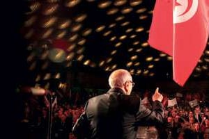 Béji Caïd Essebsi au Palais des congrès, à Tunis, le 14 janvier. © Hichem