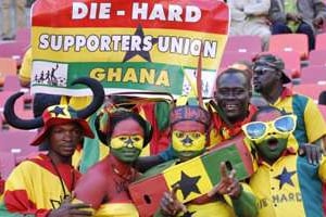 Des supporters de l’équipe du Ghana. © Sipa